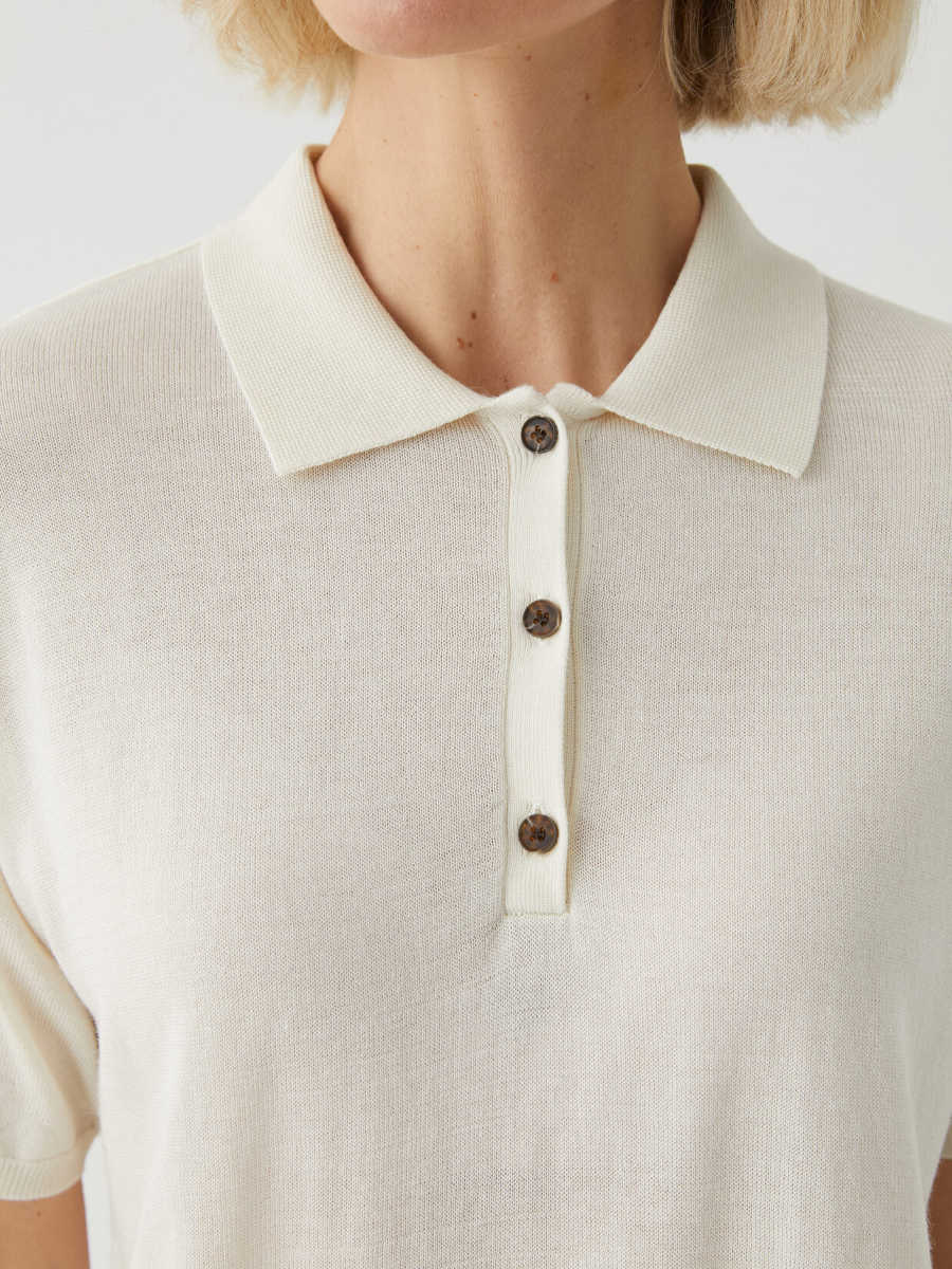 Поло вязаное Marou, цвет: молочный, Mar_26021403 купить онлайн