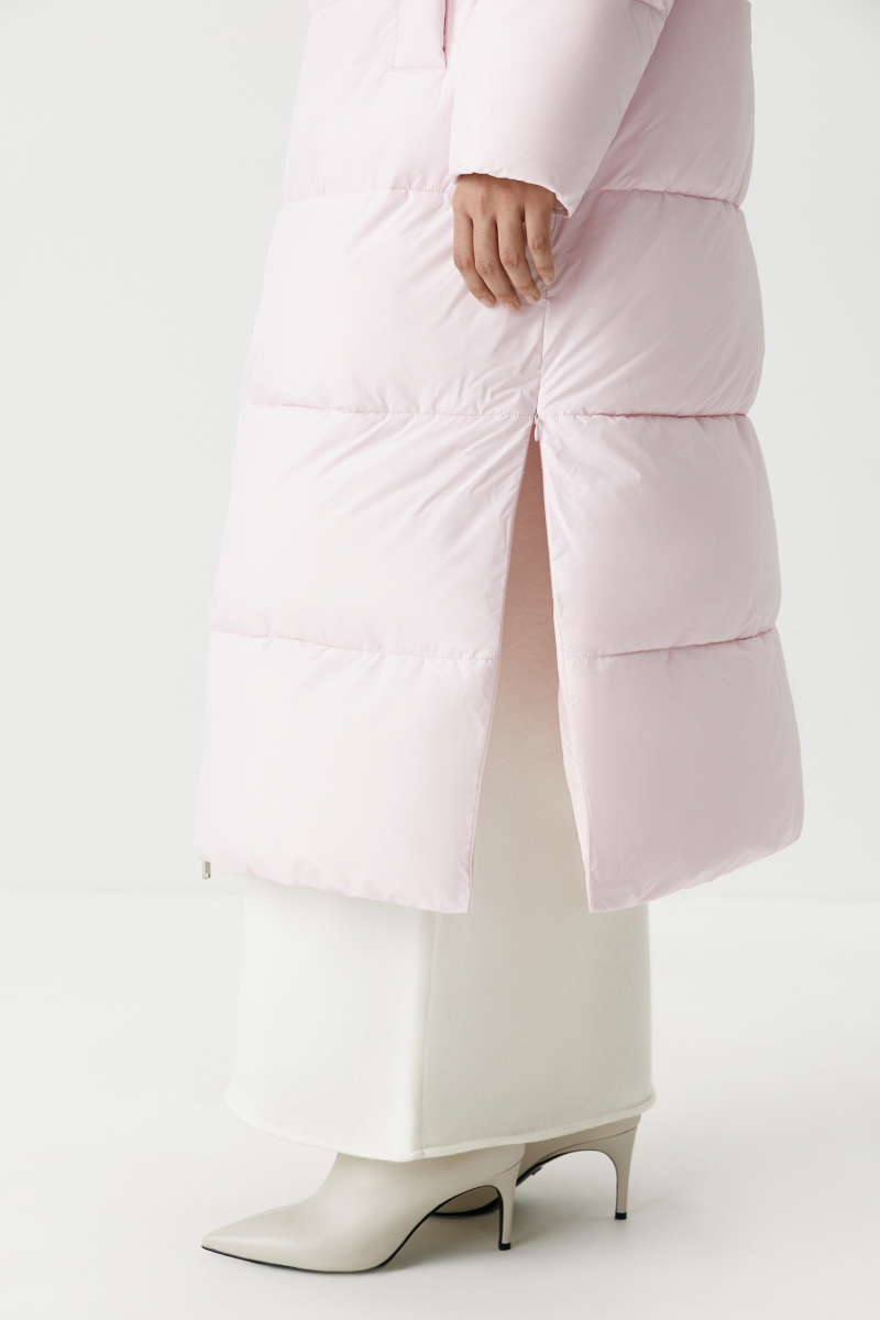 Пальто макси утепленное Charmstore, цвет: розовый, 506-16889-221 купить онлайн