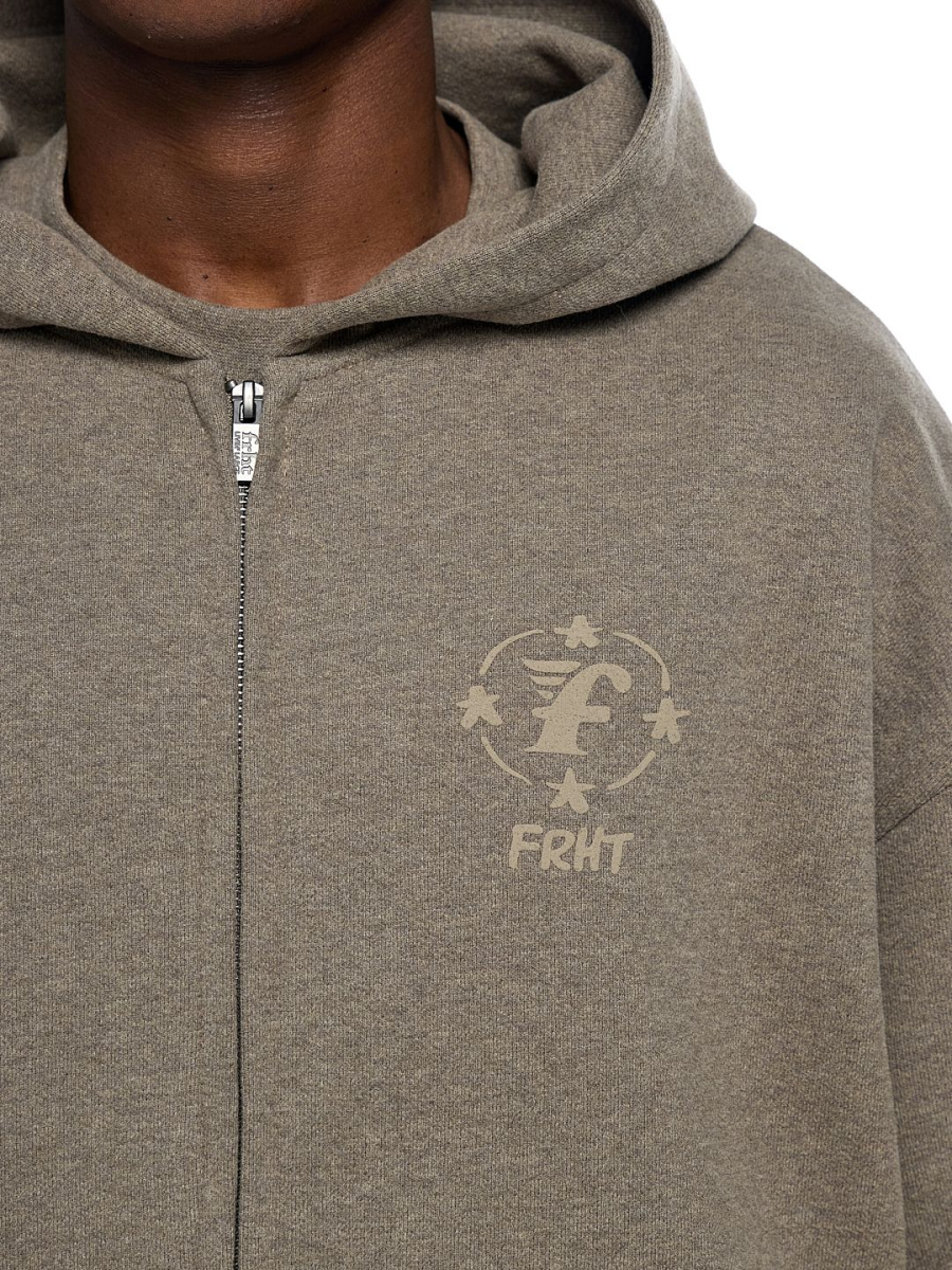 Худи FRHT ZIP Stamp FRHT&OUT OF REACH, цвет: melange V, HDZPSTPMLGV купить онлайн