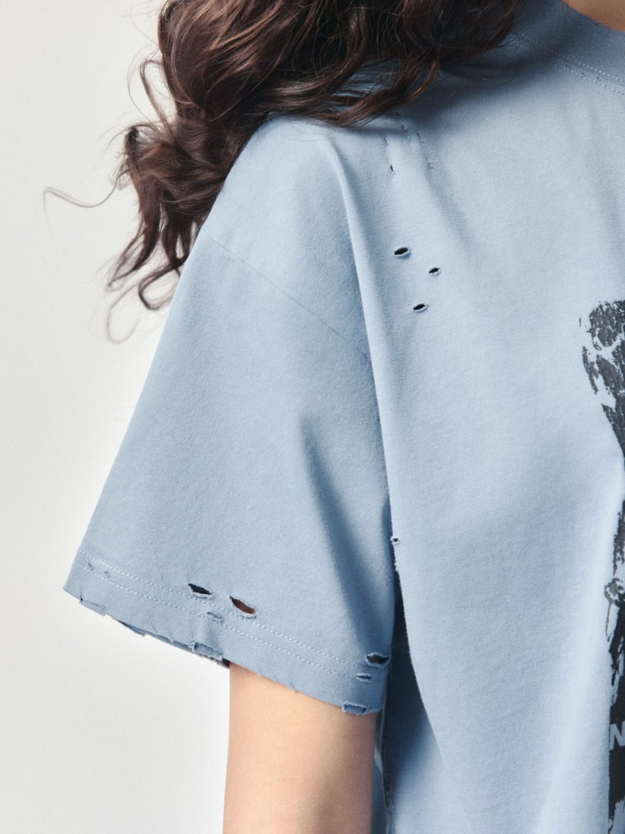 Футболка с принтом NAIPACHE, цвет: синий, 2611004200 купить онлайн