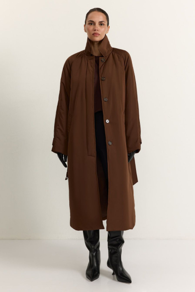 Утепленное пальто TOPTOP, цвет: коричневый, TT.043.17956.700 купить онлайн