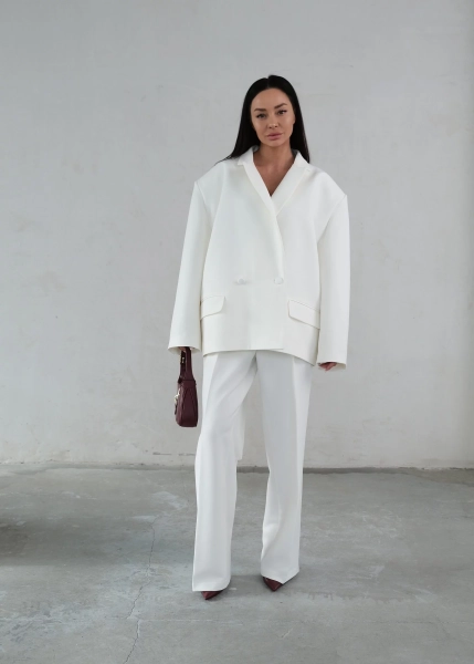 Жакет oversize boyfriend MINI, цвет: молочный, 000375 купить онлайн