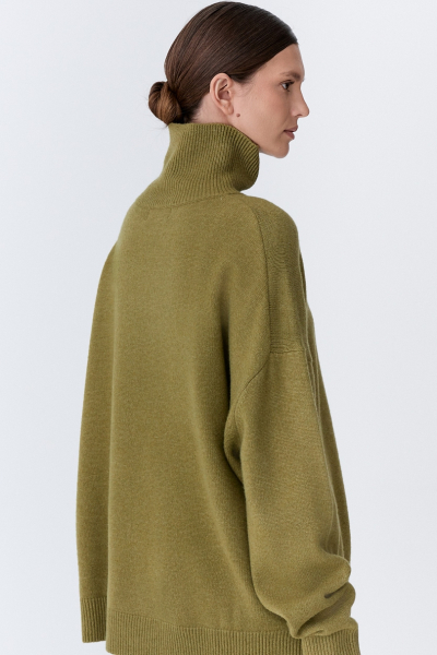 Свитер с шерстью оверсайз Ricoco, цвет: оливковый, 7014/3 купить онлайн