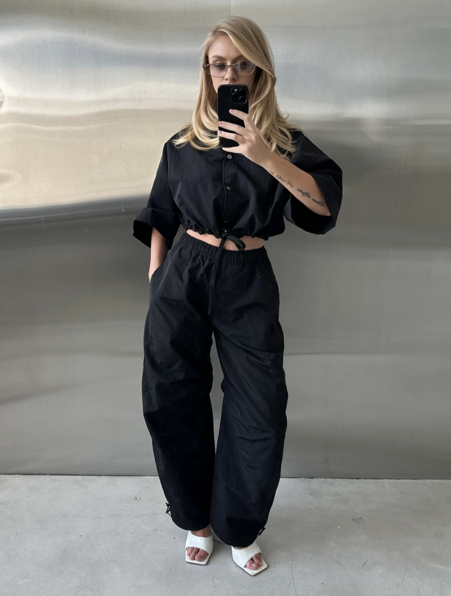 Рубашка плащевая на кулисе Label .B, цвет: Черный, Tp.06.3.01BLC купить онлайн