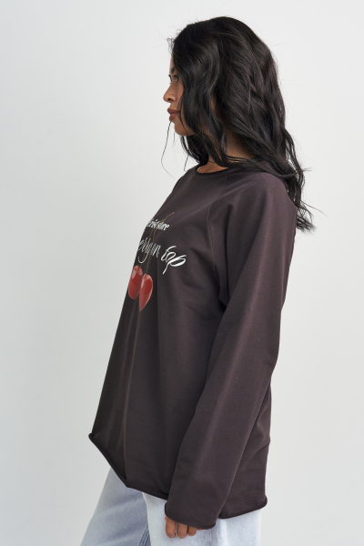 Лонгслив Вишня Erist store, цвет: шоколадный, НФ-00003146 купить онлайн