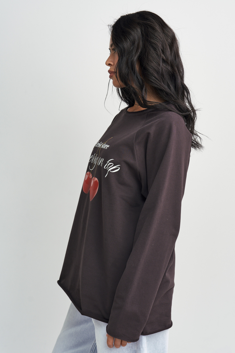 Лонгслив Вишня Erist store, цвет: шоколадный, НФ-00003146 купить онлайн