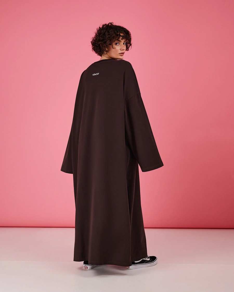 Платье-лонгслив TABOO, цвет: шоколад, DrLong-Choc купить онлайн