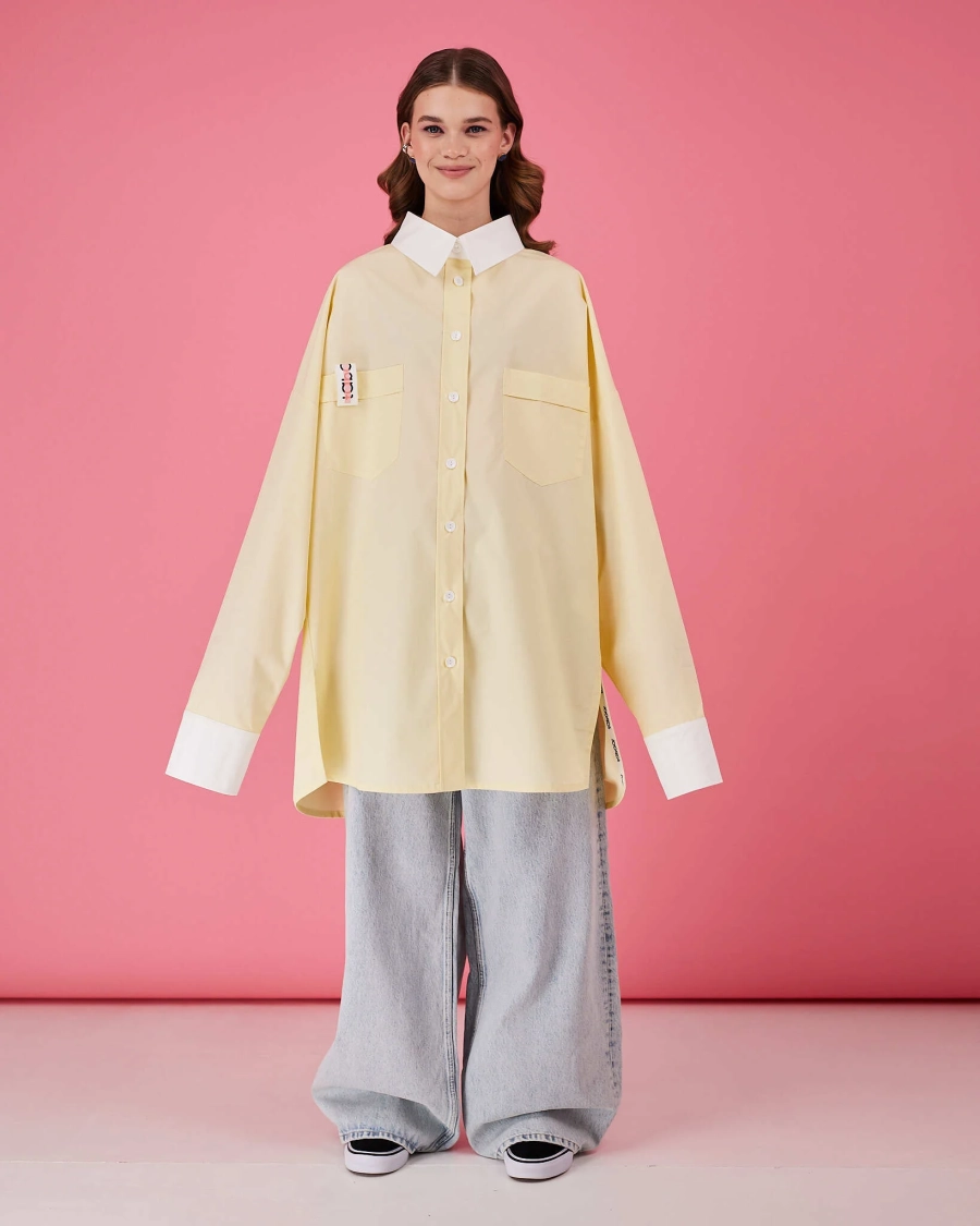 Рубашка макси оверсайз #23 TABOO, цвет: Желтый, Rub23 купить онлайн