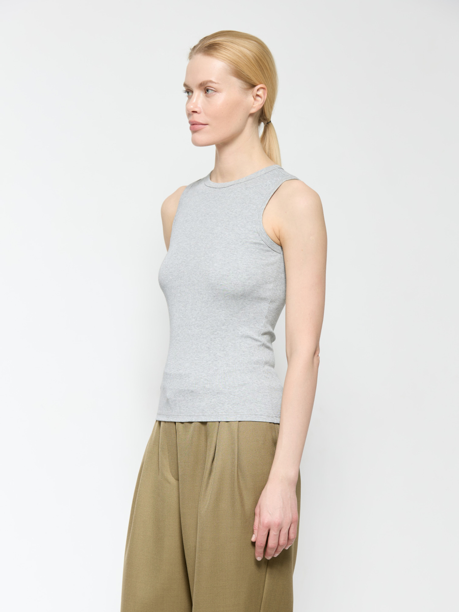 Майка на широких бретелях AROUND, цвет: серый меланж, 269_26CE11 купить онлайн