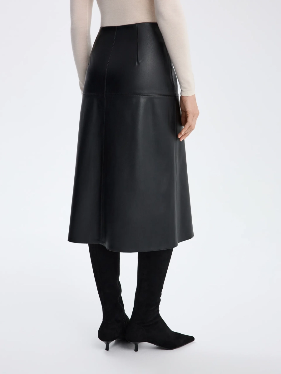 Юбка из фактурной экокожи ANNA PEKUN, цвет: Черный,  купить онлайн