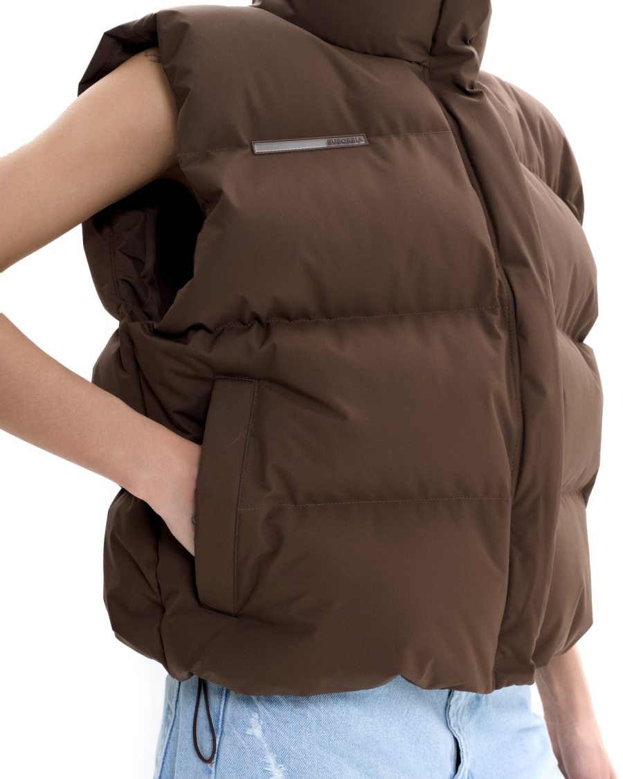Жилет базовый мини Suborbia, цвет: коричневый, 006841 купить онлайн