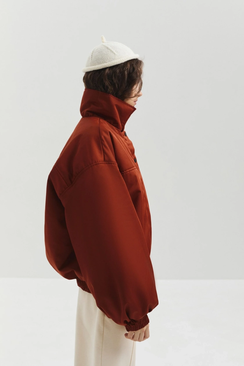 Бомбер укороченный marte, цвет: терракотовый,  купить онлайн