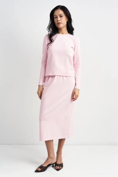 Лонгслив из кулирки Erist store, цвет: розовый, НФ-00003624 купить онлайн