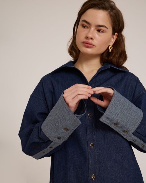 Рубашка с разрезом DENIM BLUE