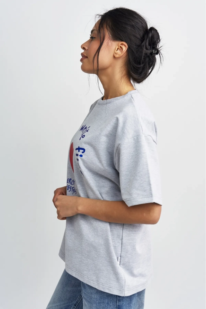 Футболка Никогда не пишу первой Erist store, цвет: серый меланж, НФ-00003387 купить онлайн