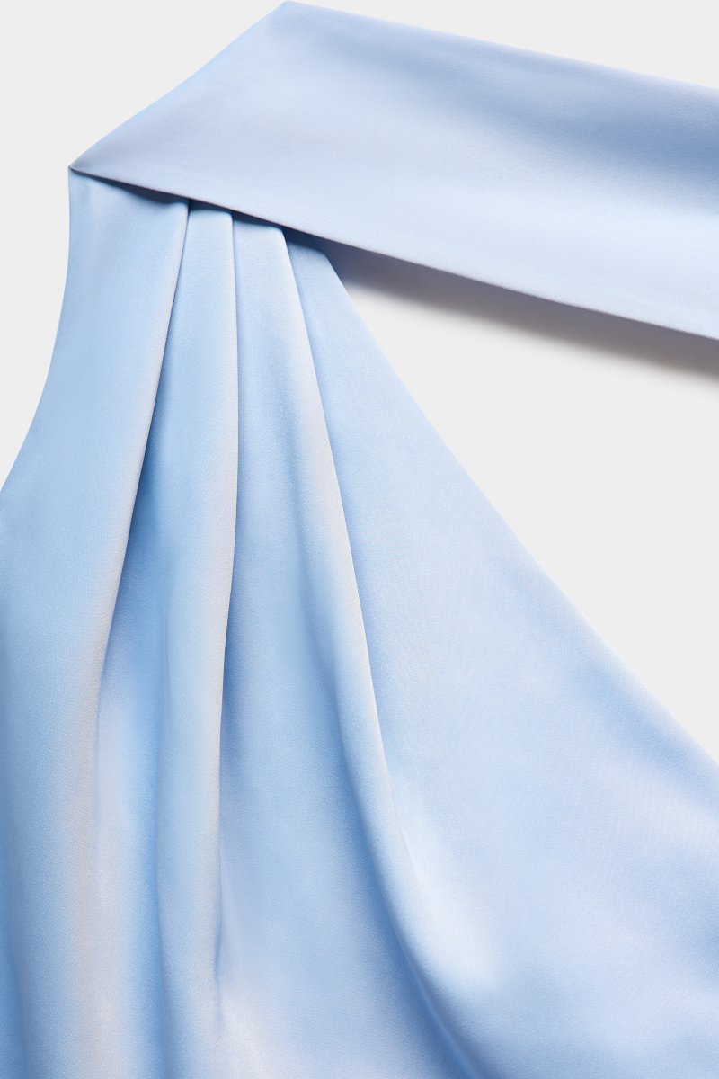 Топ на одно плечо из сатина