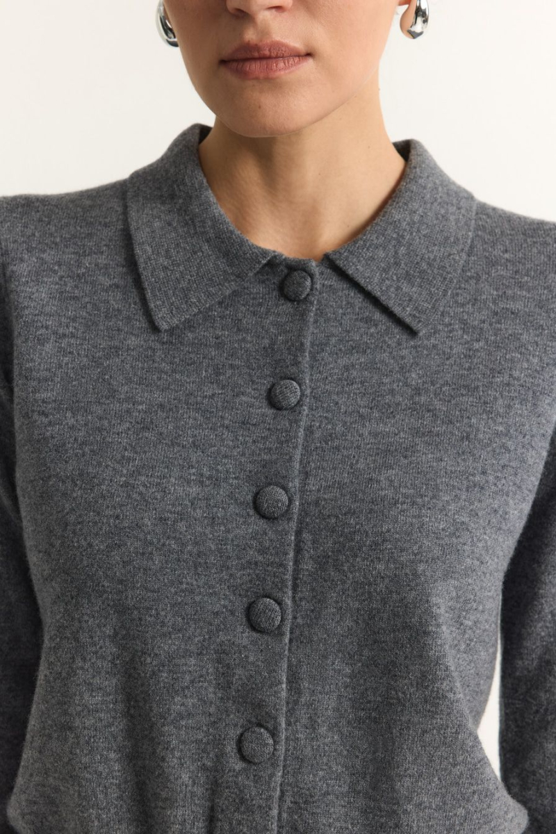 Кардиган из 100% шерсти мериноса TOPTOP, цвет: серый меланж, TTS.051.18937.820 купить онлайн