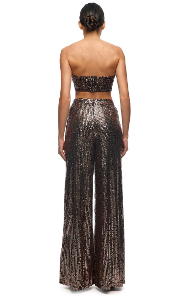 Брюки из пайеток SODAMODA, цвет: коричневый, 15484 купить онлайн