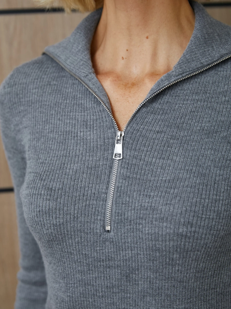 Лонгслив на молнии Molly Marou, цвет: серый, Mar4_2614 купить онлайн