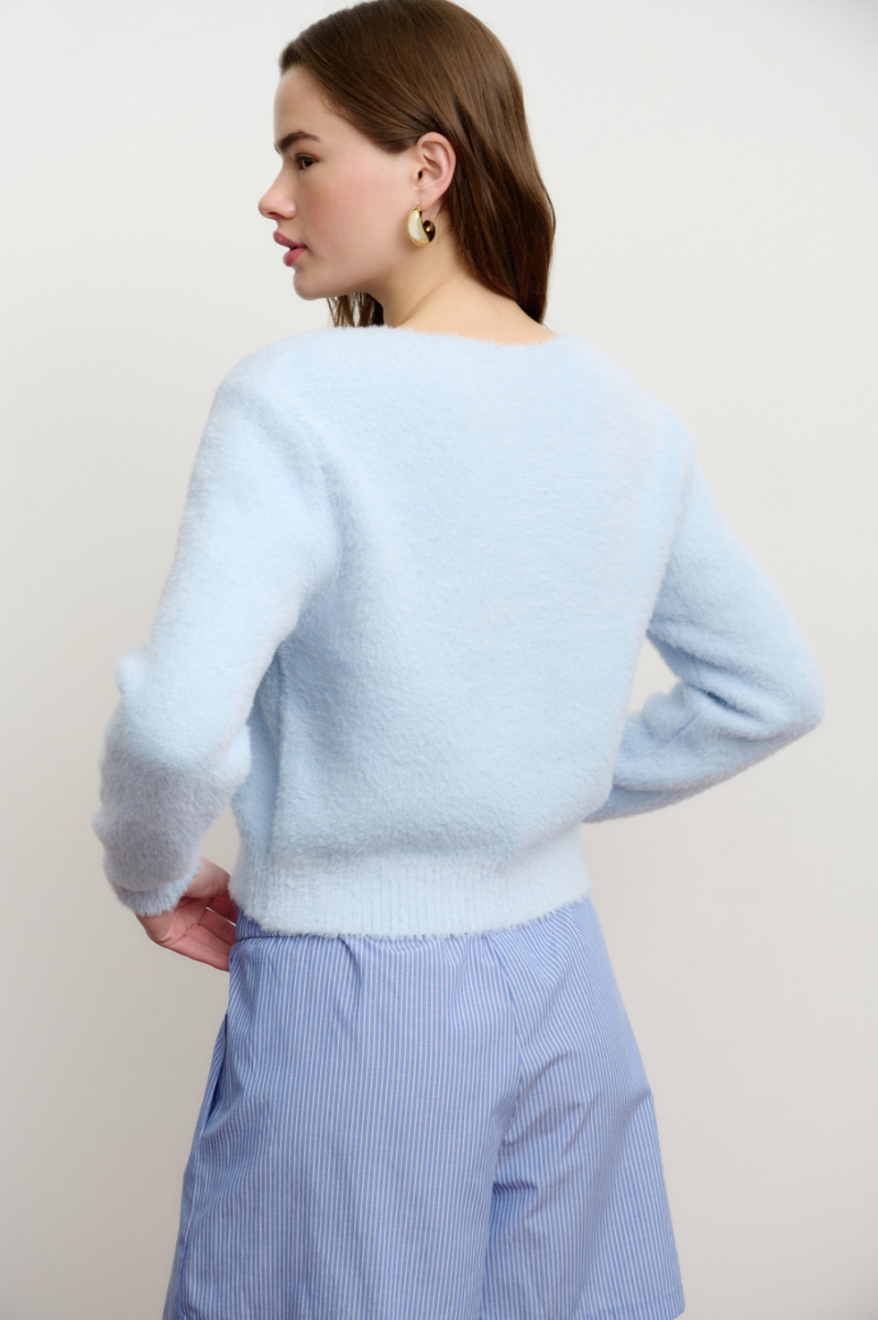 Кардиган на завязках с ворсом Mollis, цвет: голубой, 17-30-3849/2 купить онлайн