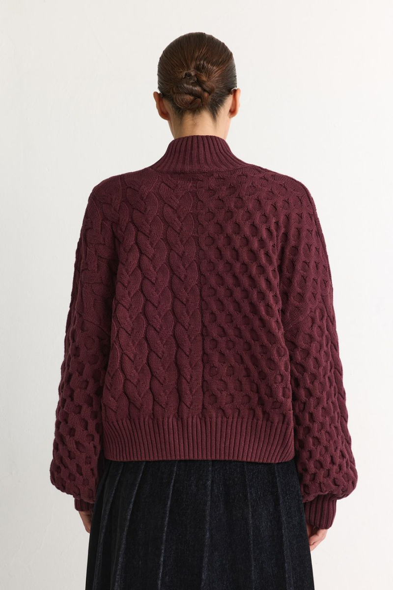Свитер из смесового хлопка TOPTOP, цвет: Бордовый, TT.050.18252.330 купить онлайн