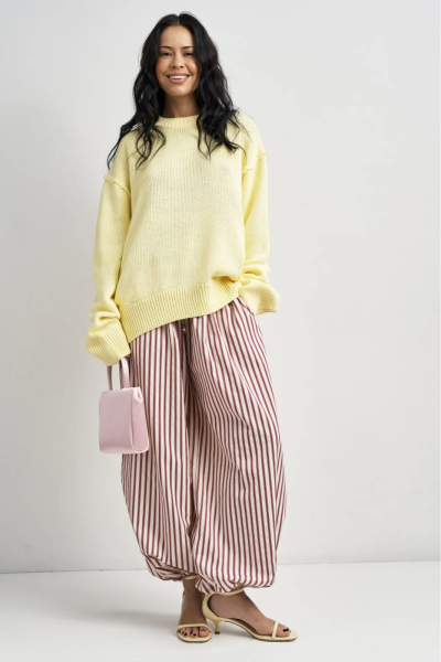 Брюки-алладины в полоску в цвете Бежевый