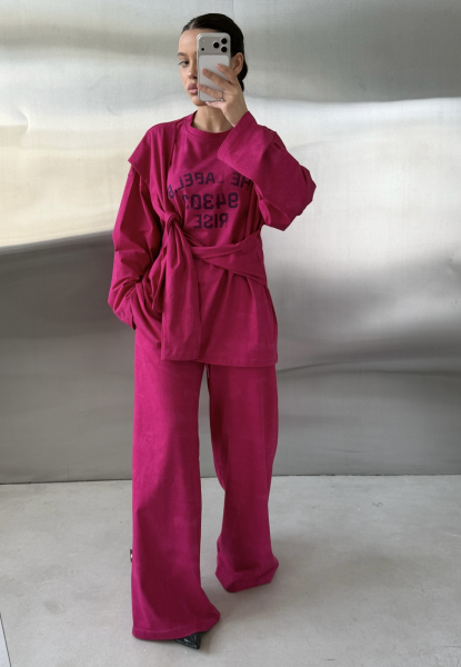 Лонгслив Крест-накрест Label .B, цвет: фуксия, Tp.03.4.206F купить онлайн