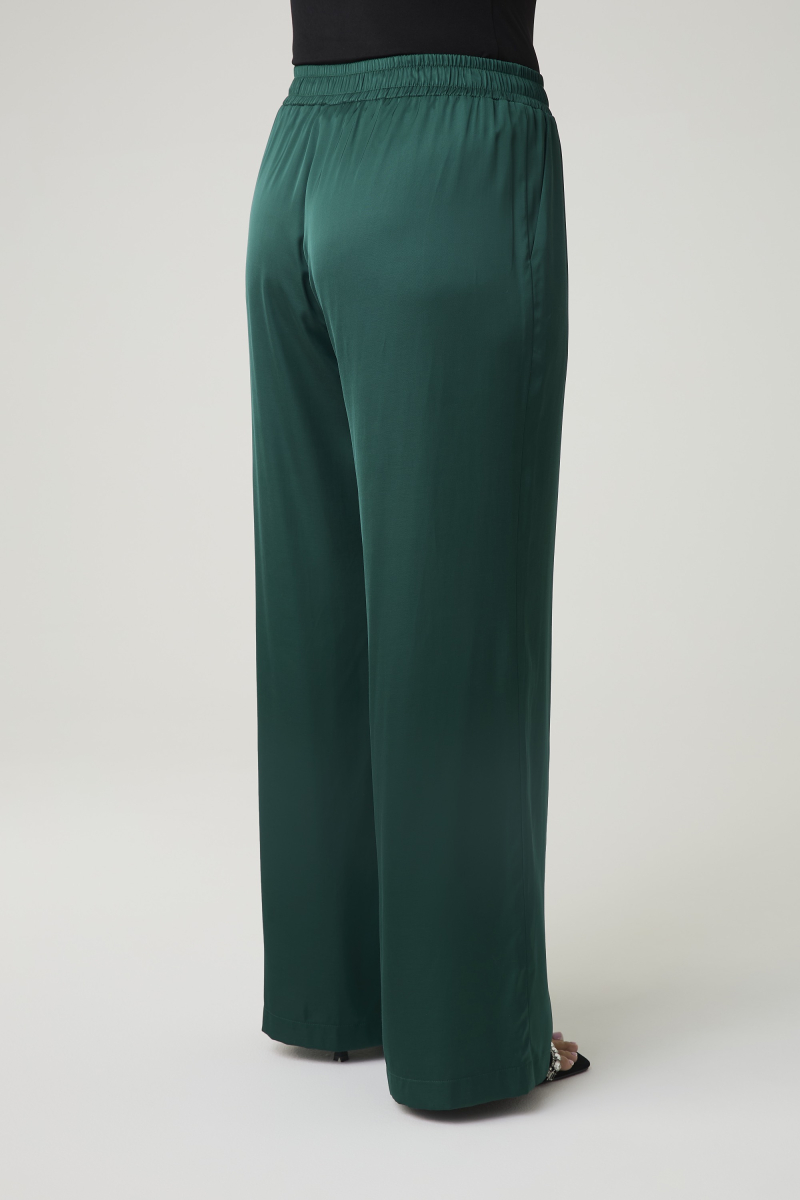 Брюки атласные на резинке 4forms, цвет: изумруд, 00020058 купить онлайн