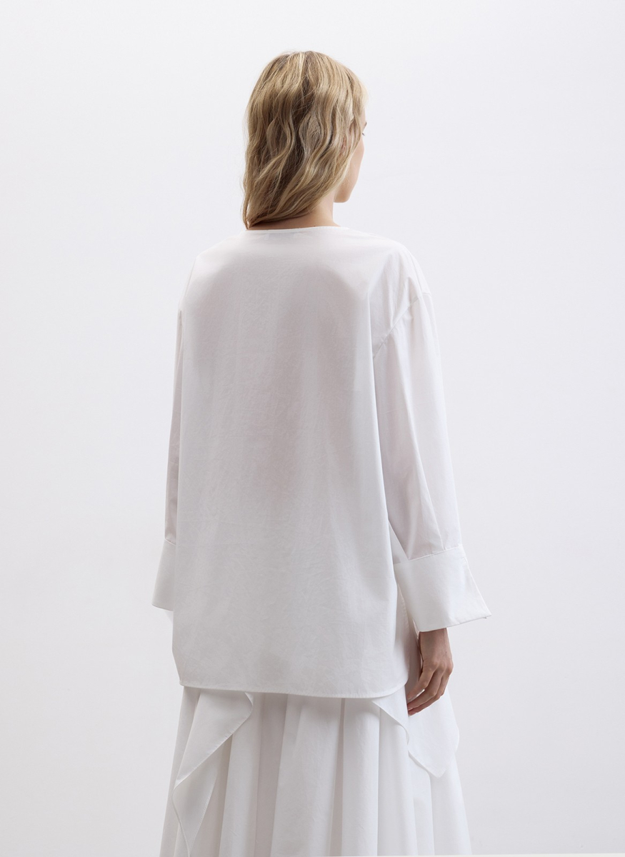 Рубашка о-силуэта из поплина ALL WE NEED, цвет: белый, 2604W1371-00 купить онлайн