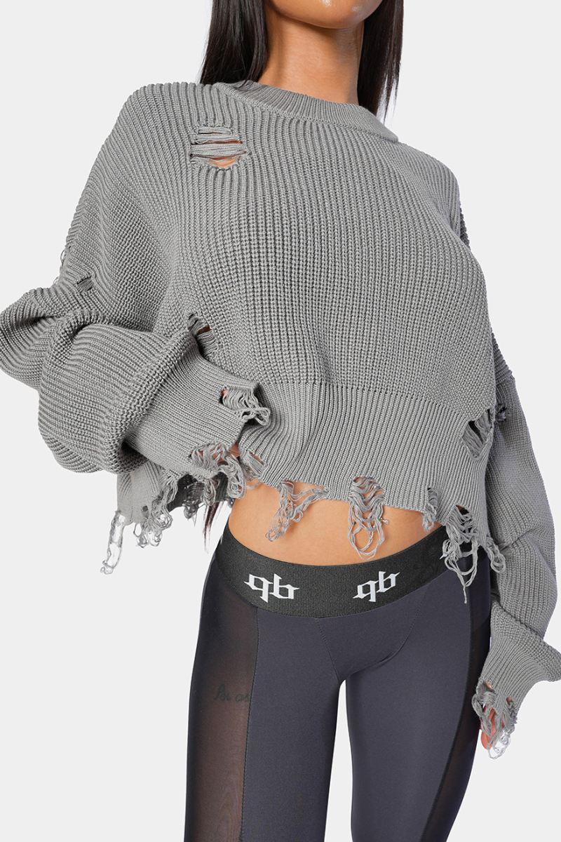 Свитер Crop qb A QUICK BUCK, цвет: grey,  купить онлайн