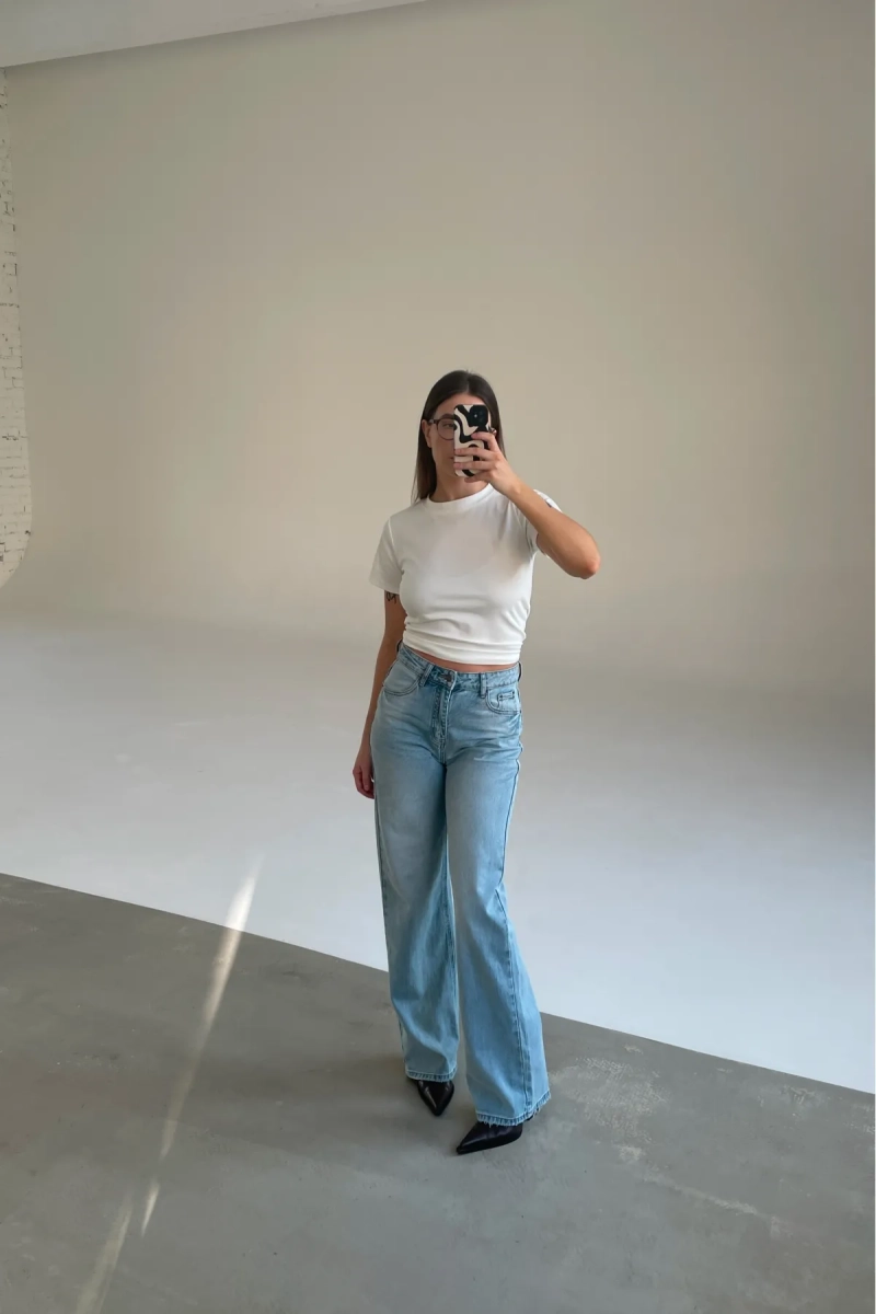 Джинсы прямые Erist store, цвет: голубой,  купить онлайн