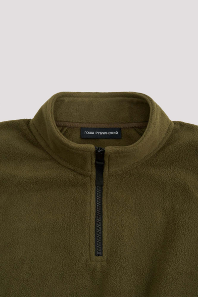 Свитшот из флиса с воротником ГОША РУБЧИНСКИЙ, цвет: хаки, SW_1701_khaki купить онлайн