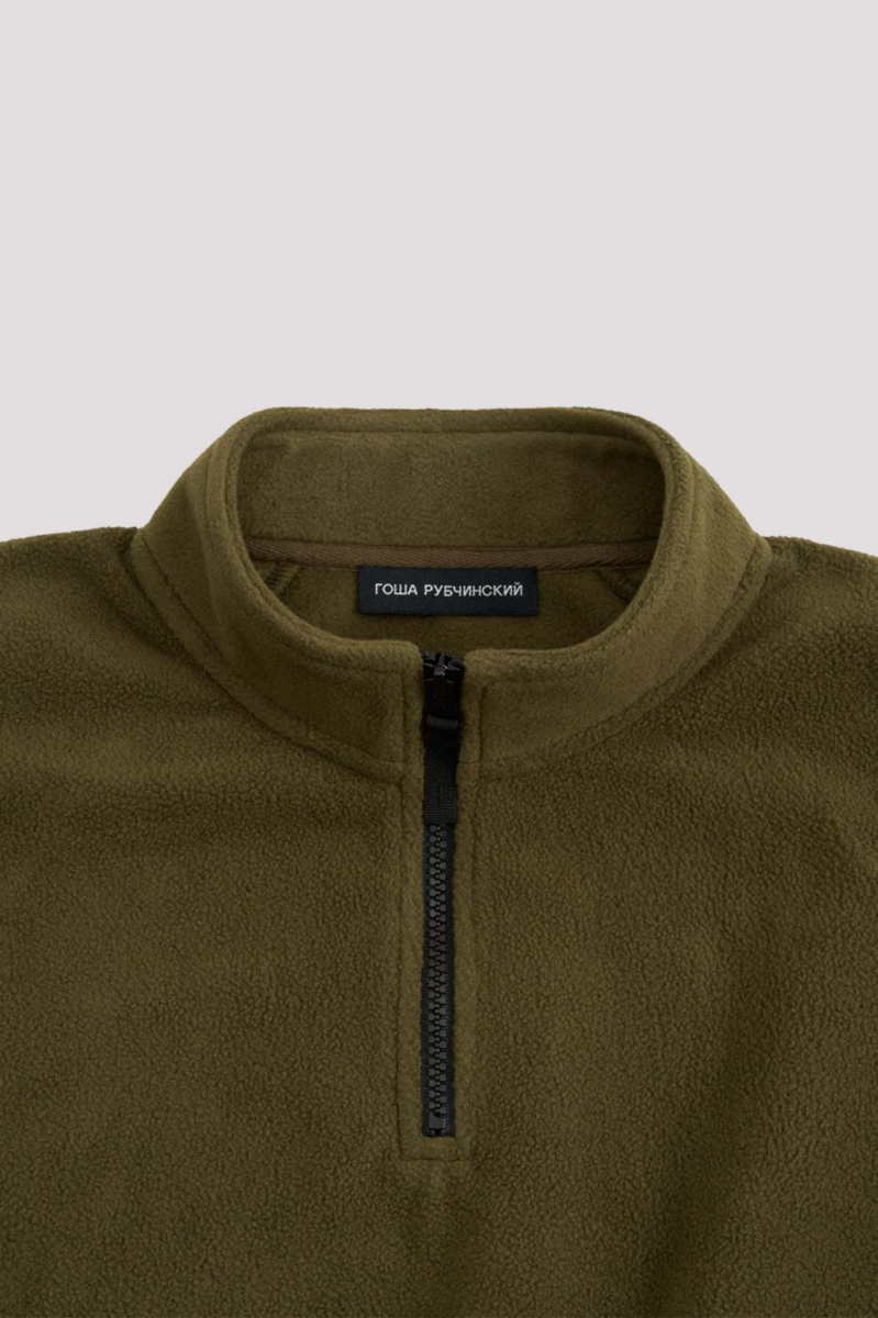 Свитшот из флиса с воротником ГОША РУБЧИНСКИЙ, цвет: хаки, SW_1701_khaki купить онлайн