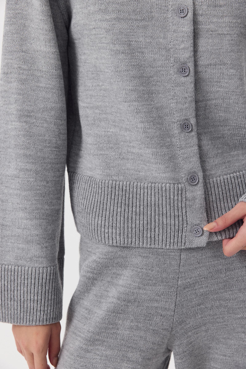 Кардиган из шерсти Charmstore, цвет: серый, 305-42898-884 купить онлайн