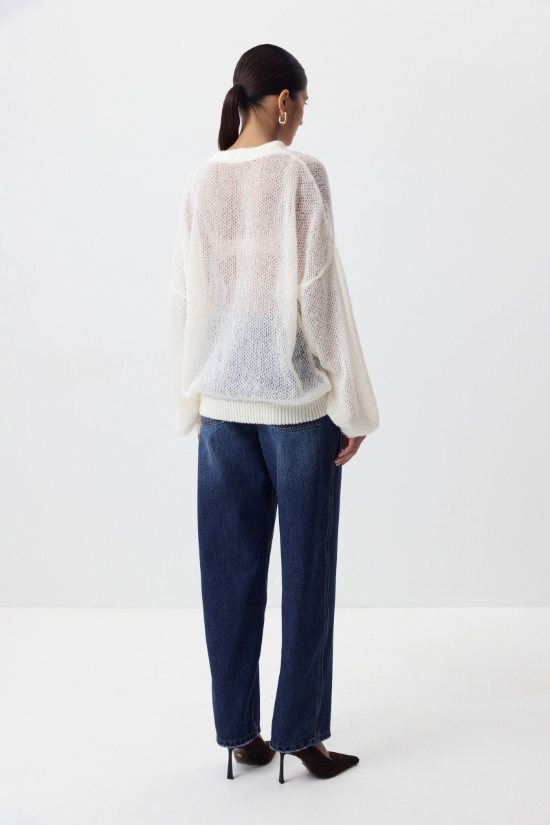 Кардиган ажурной вязки Charmstore, цвет: молочный, 305-42185-111 купить онлайн