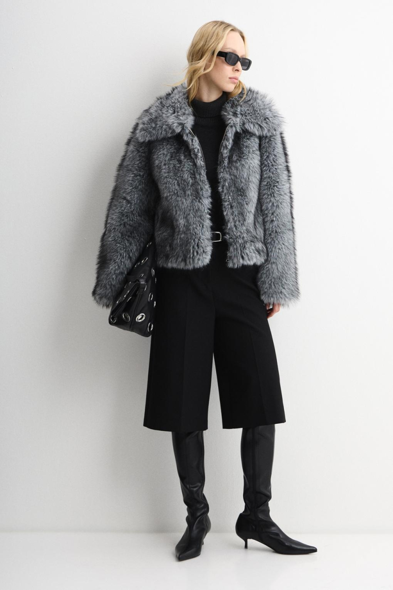 Шуба ACCOM ENEVOO, цвет: серый,  купить онлайн