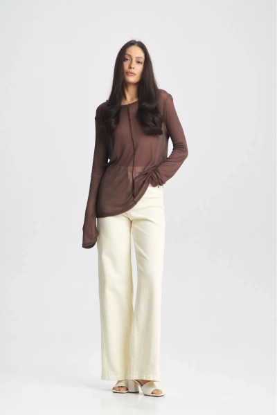 Лонгслив полупрозрачный Brown Erist store, цвет: коричневый НФ-00002361 |новая коллекция купить онлайн
