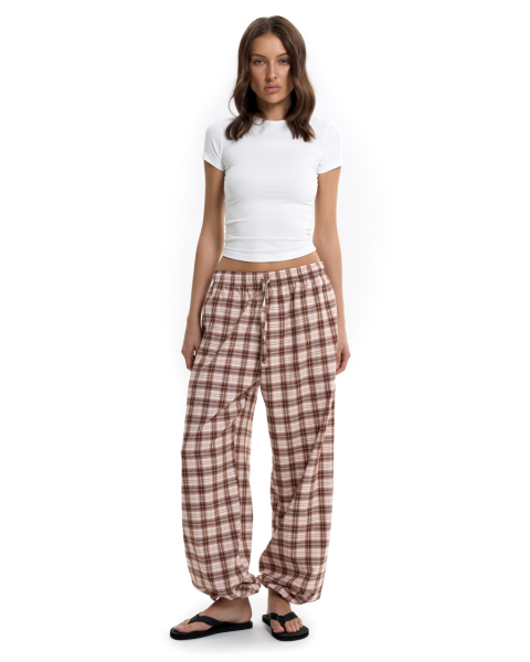 Брюки в клетку Suborbia, цвет: розовый, 006633 купить онлайн