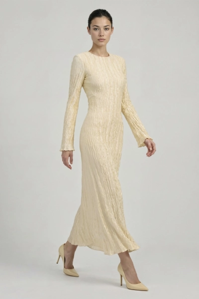Платье плиссе с открытой спинкой REFERT, цвет: молочный, 08-3953/1-2511 купить онлайн