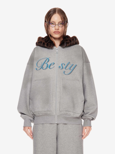 Худи на молнии с принтом