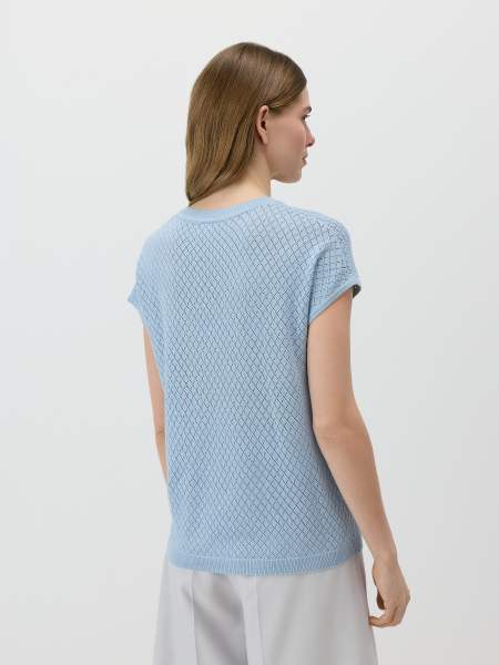Ажурный джемпер Conso, цвет: голубой, KJS 260739 - голубой купить онлайн