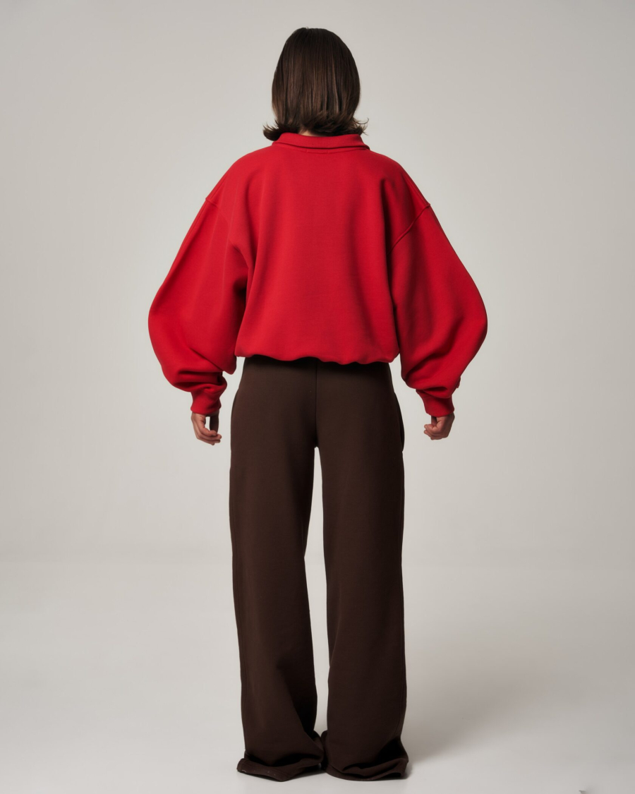 Свитшот-поло YONS STUDIOS RED YONS, цвет: красный, YO-781 купить онлайн