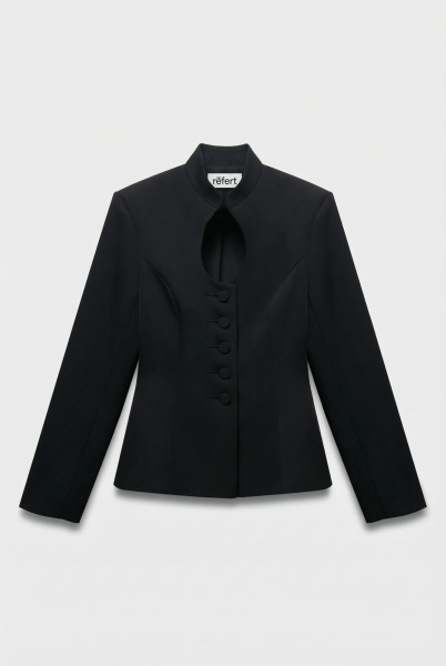 Приталенный жакет с фигурным вырезом на груди REFERT, цвет: Черный, 04-4047/1-2511 купить онлайн