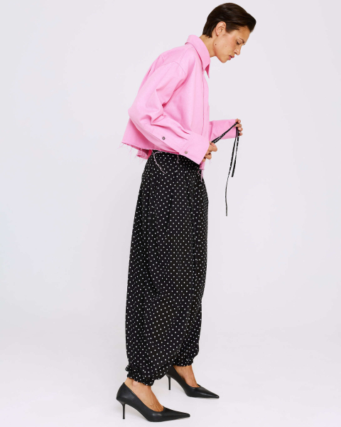 Брюки-шаровары в горох Anmuse, цвет: Черный, TR26SP306-BLC купить онлайн