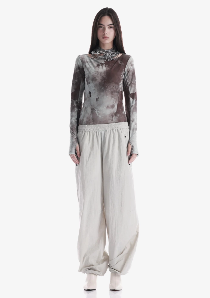 Боди из сетчатой ткани KRAKATAU, цвет: голубой/коричневый, Tw133-614 купить онлайн