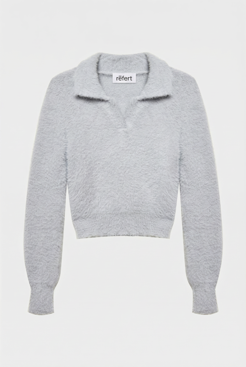 Джемпер с v-образным вырезом с ворсом