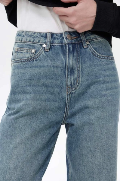 Джинсы Wide leg с винтажным эффектом