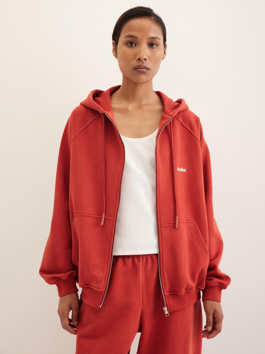 Худи из футера на молнии Chaika, цвет: красный, AW25HO03-60 купить онлайн