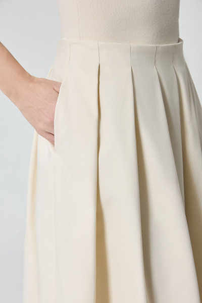 Юбка в складку из костюмной ткани AROUND, цвет: молочный, 2725_25CPE01 купить онлайн