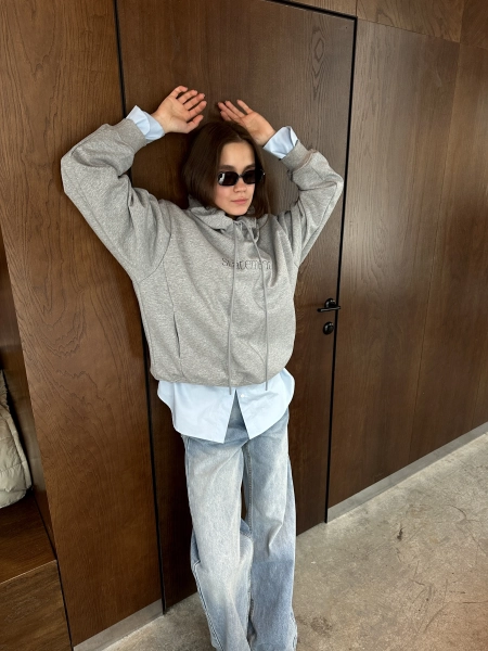 Худи утепленный essentials Ricoco, цвет: серый меланж, 7027/1 купить онлайн